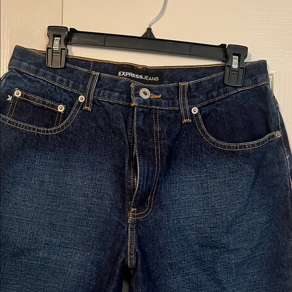 Express Jeans Vintage Extreme Flare Midnight Blue. Excellent condition. Like new - Picture 3 of 6